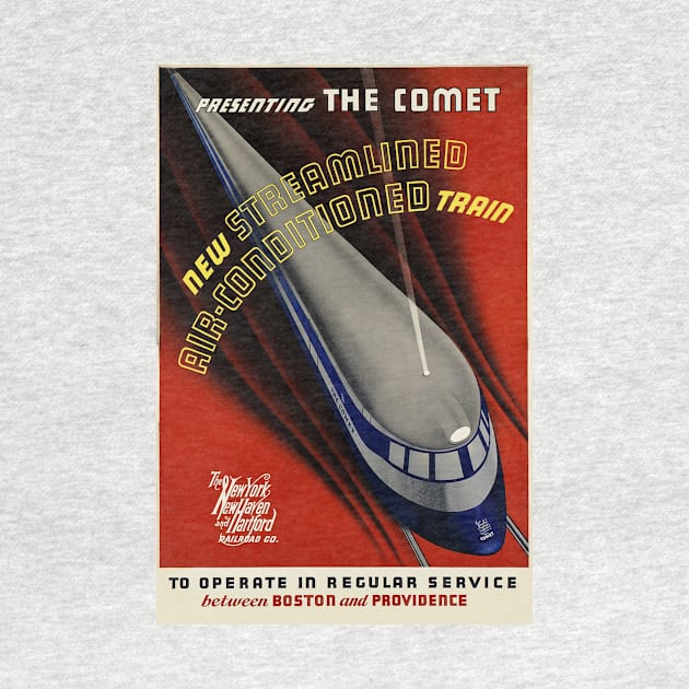 Presenting The Comet Air Conditioned Train Boston and Providence Vintage Railway by vintageposters